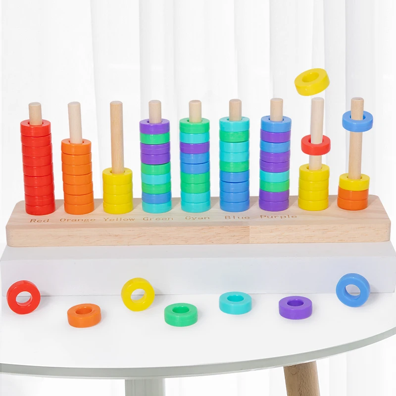 Wooden Montessori Colors Cognitive Matching Game Early Learning ...