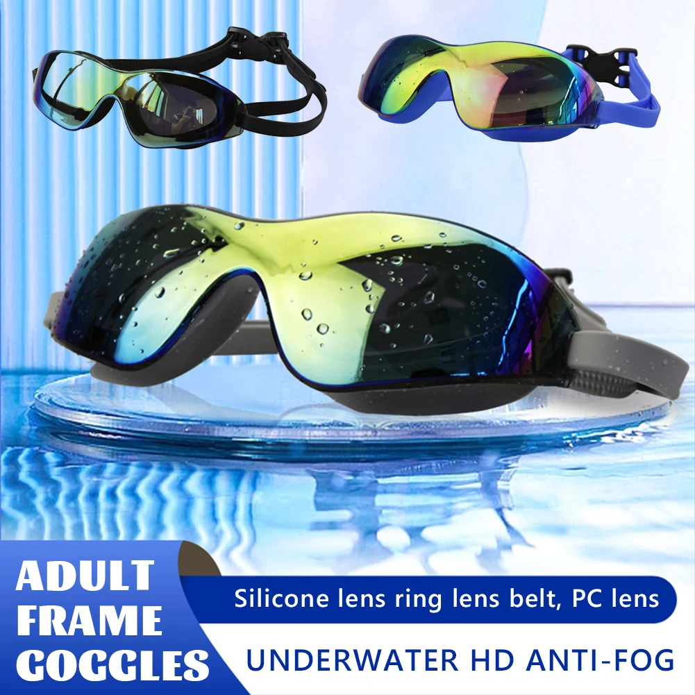 Adult Electroplating Buckle Swimming Glasses Ergonomic Design Fitting Eye Goggles For Outdoor Beach Pool