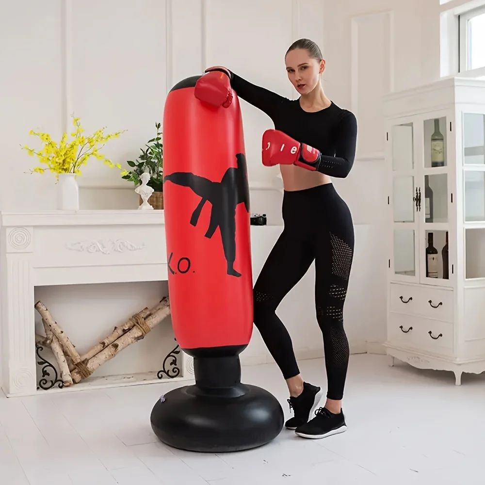 1 Inflatable Boxing Column, Vertical Boxing Training Karate, Home Gym Target Taekwondo