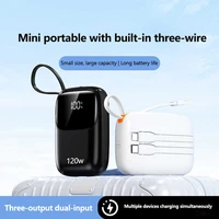 Mini batterie externe numérique grand écran 500000mAh, avec charge rapide à trois fils intégrée, pour iPhone 4