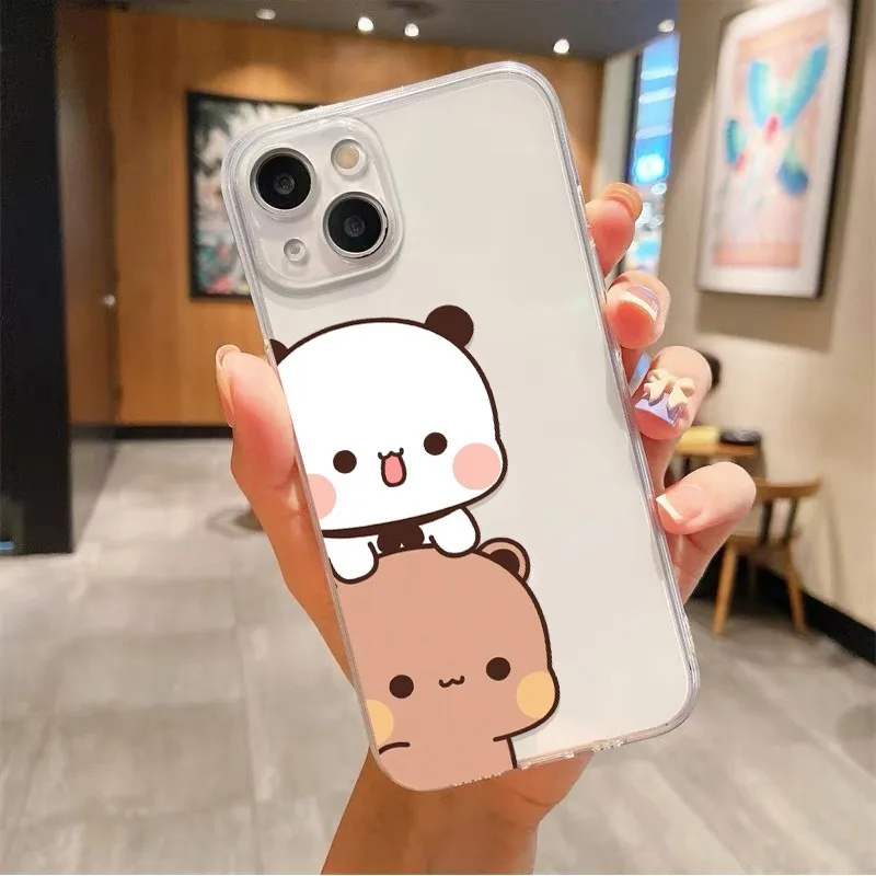 Adorable Cartoon Couple Panda Phone Case Cover
