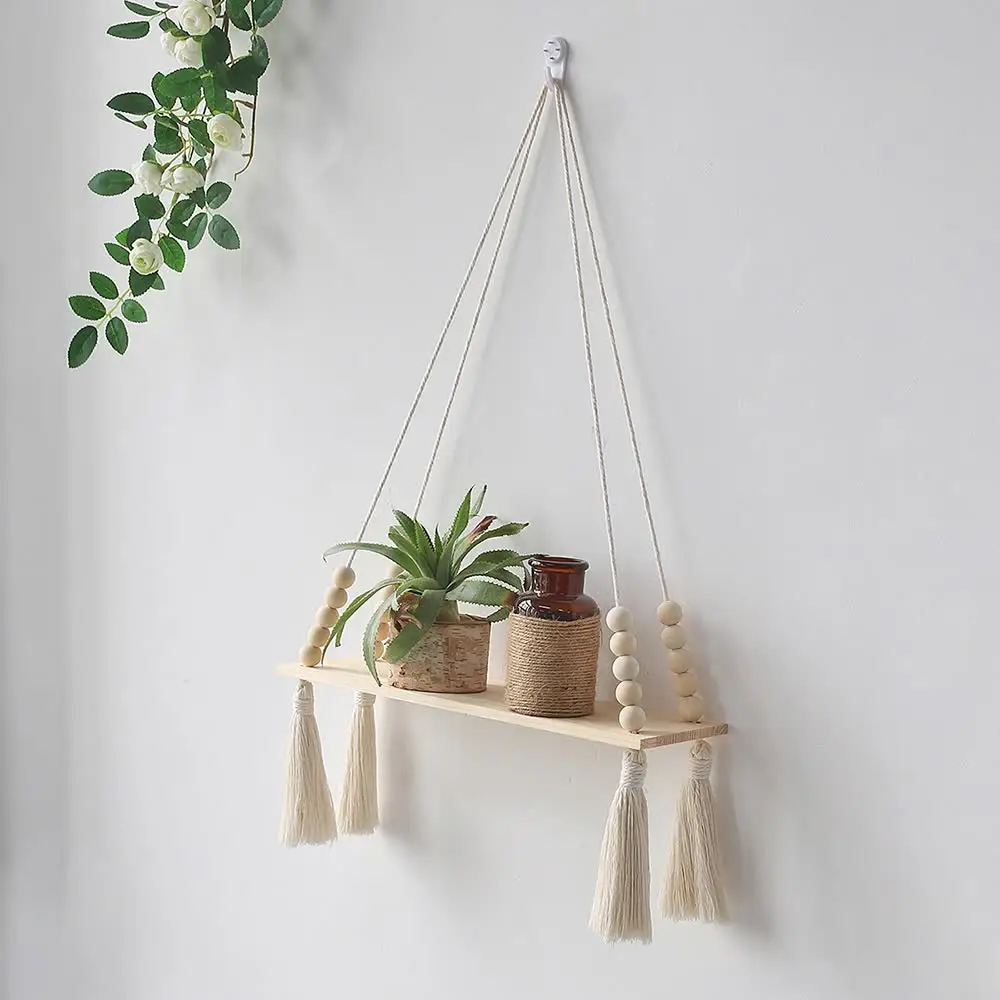 Wall Shelf Induslyfe Macrame Wall Hanging Shelf 3 Tier Boho Wall Plant ...