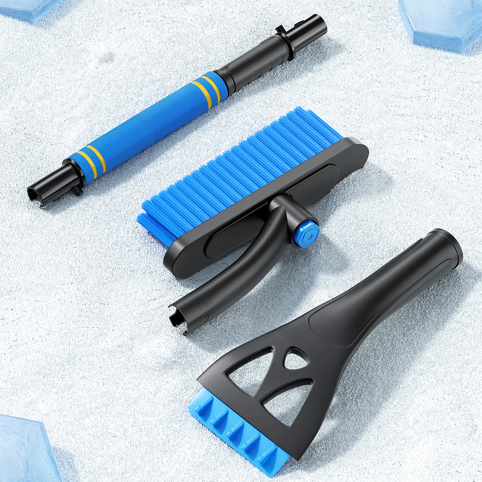 Winter Car Snow Cleaning Ice Scraper 3-in-1 Multifunction Telescopic Snow Plough Shovel Suitable for Holiday Season Gifts