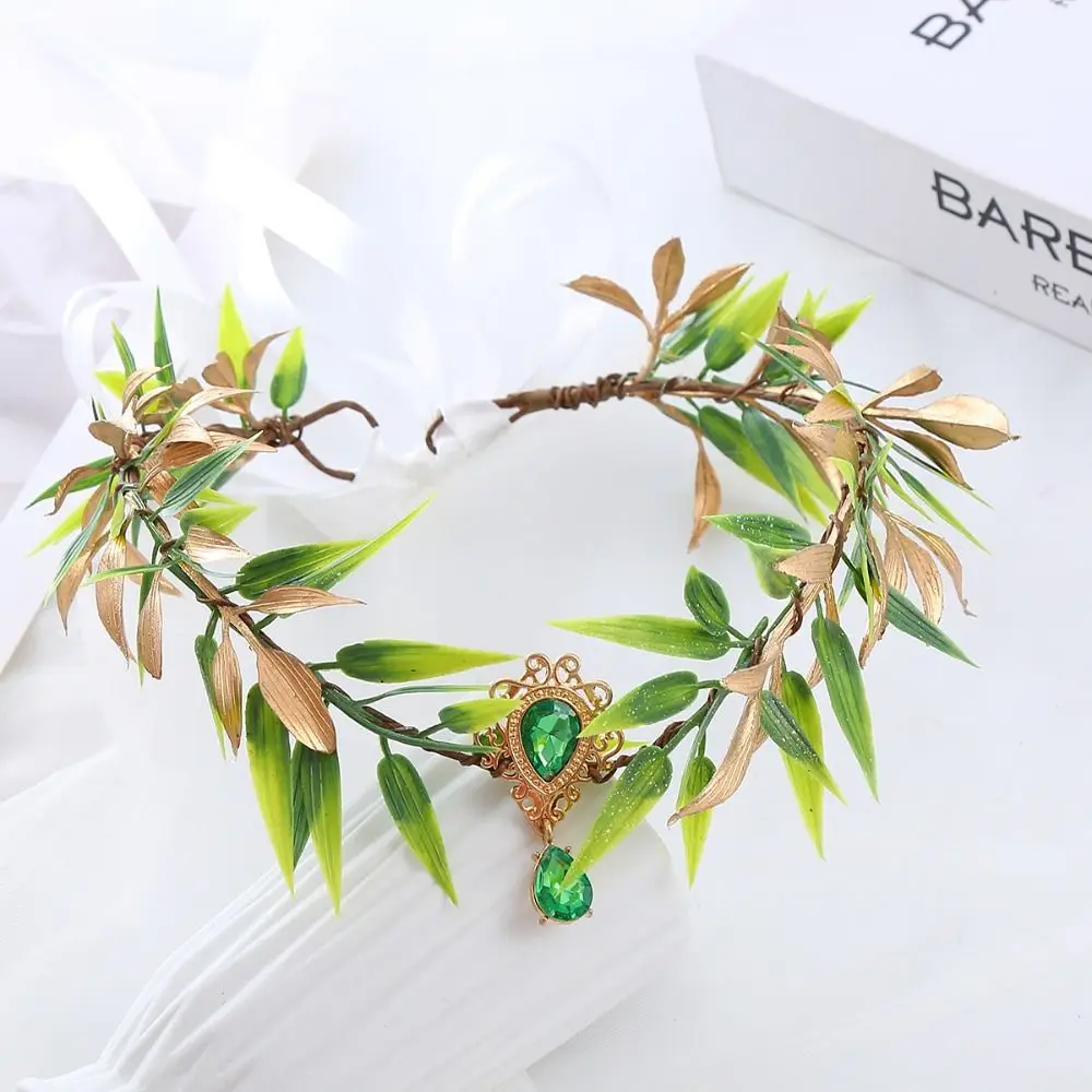 Vintage Blumenfee Blumenblatt Krone Blatt Girlande Elf Kopfschmuck Boho Elfen Prinzessin Tiara für Cosplay Fotoshooting Hochzeit – Detail 10