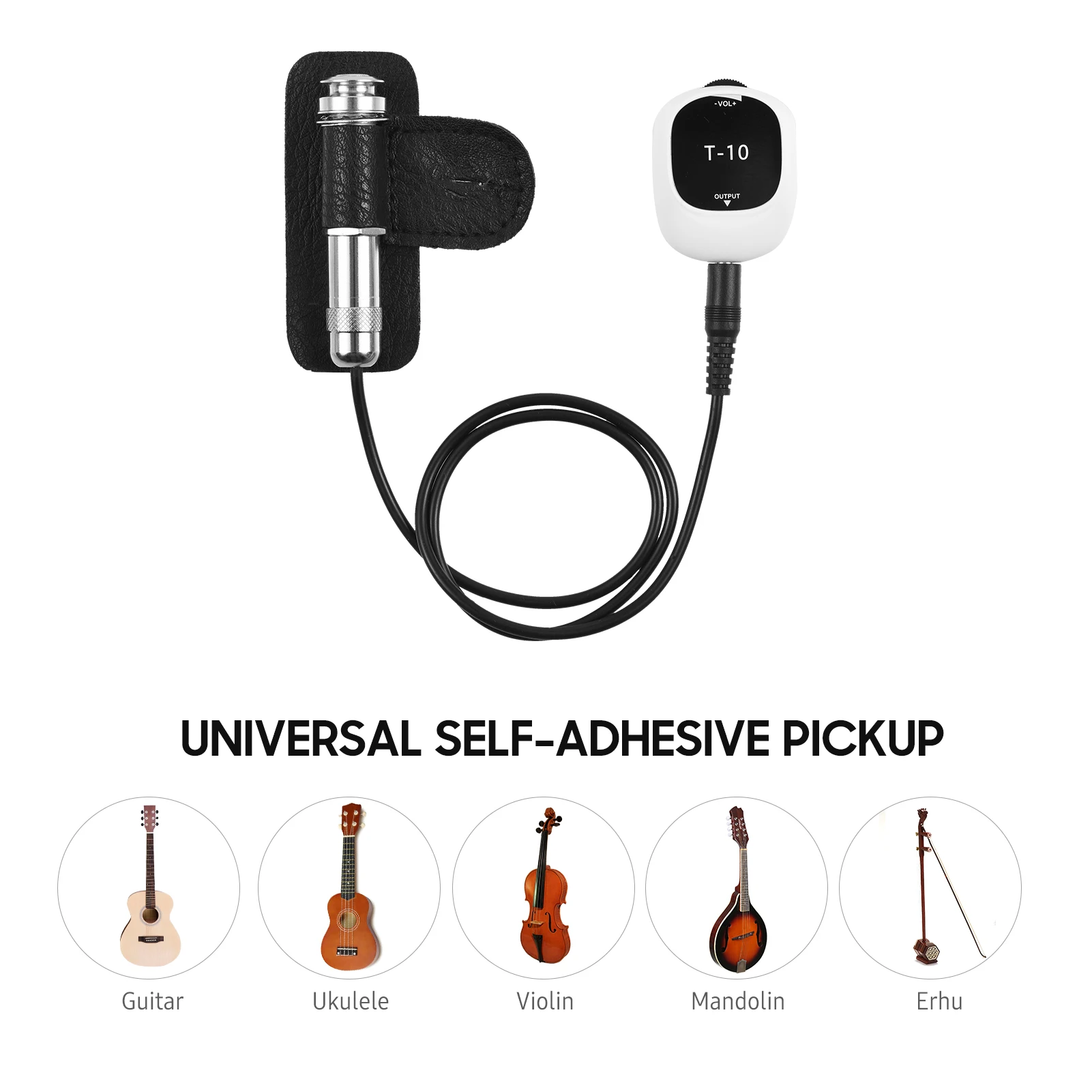 Piezo Pickup Universal No Drilling Self adhesive Pick up 6.5mm Audio