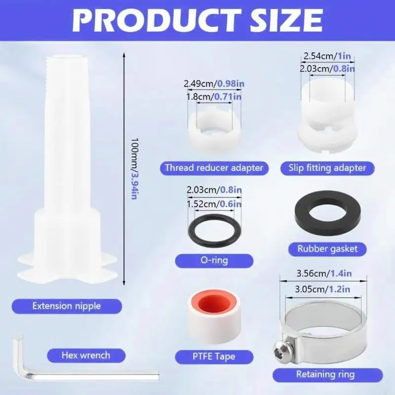 Practical 4 in 1 Bathtubs Spouts Adapter Set Portable Accessory Convenient for 1/2Inch Brass and Male Thread Use 203F