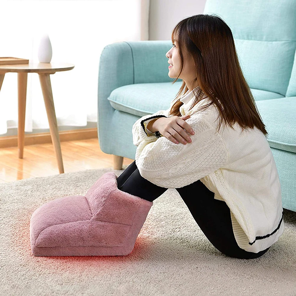 Electric Foot Warmer Foot Heating Pad USB Charging Warm Pads Washable Feet Warmer Shoe Detachable for Home Bedroom Sleeping