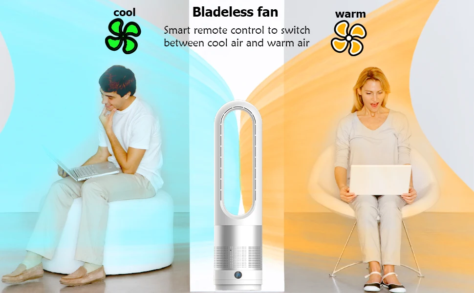 Bladeless heater fan and cooler