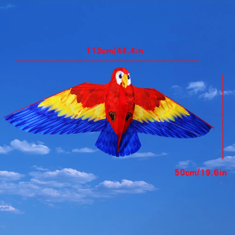 Flying Bird Parrot Kite 50 Meter Kite Line Long Tail Children's Plastic Flying Toy Family Trips Kids Gift