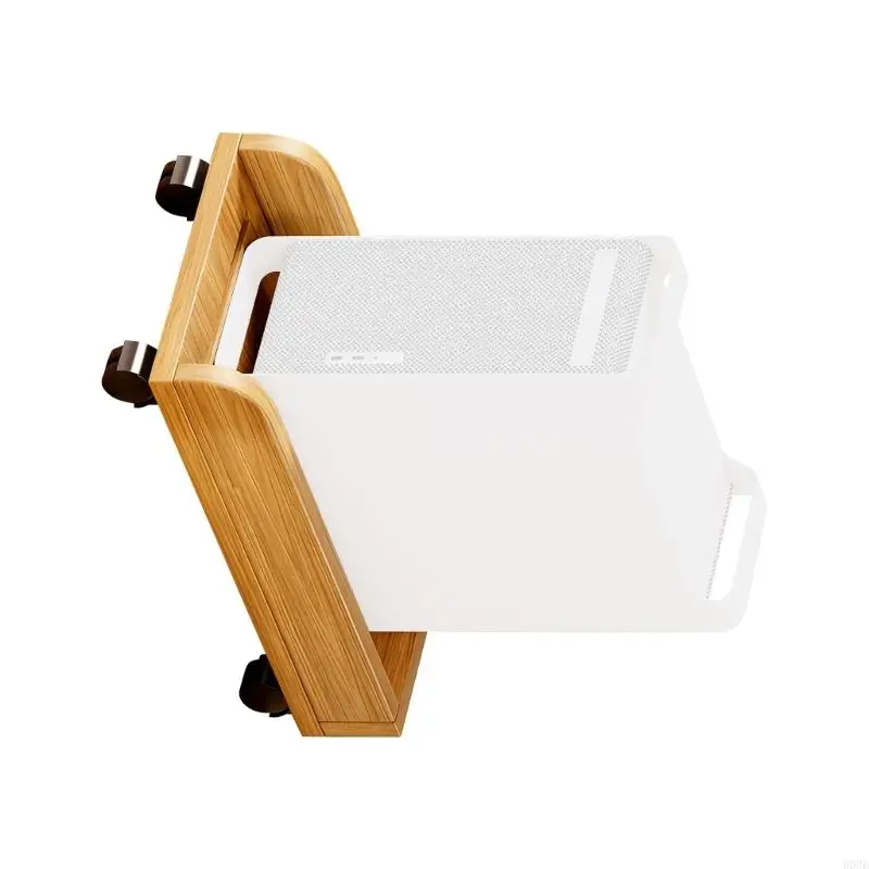 Stabiler Computerständer aus Holz mit 4 glatten Rädern für einfache Bewegung und bessere Luftzirkulation unter dem Schreibtisch – Detail 2