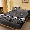 1 Cartoon Cute animal panda printed matte Fitted Sheet, bedroom printed bed cover, bedding (excluding pillowcases) 1