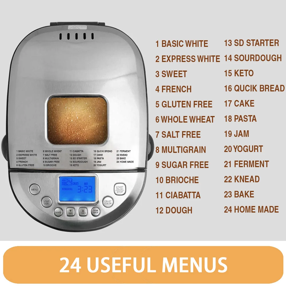 24-in-1, Electric Bread Maker, Automatic Bread Maker, Household Maker Machine