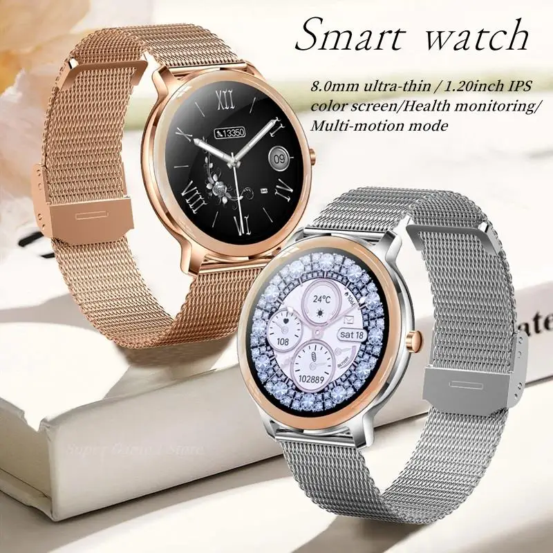 

R18PRO Female SmartWatch 1.2 Inch Screen Ultra-thin Body Heart Rate Monitoring Information Push Sports Wristband Smart Watch