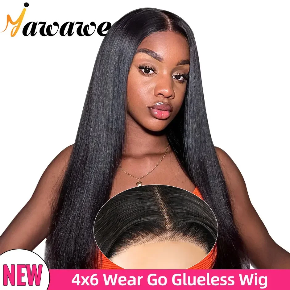 6X4 Glueless Human Hair Wigs Straight Lace Front Wigs For Women Quick Install Wigs HD Lace ready to Wear And Go Glueless Wig