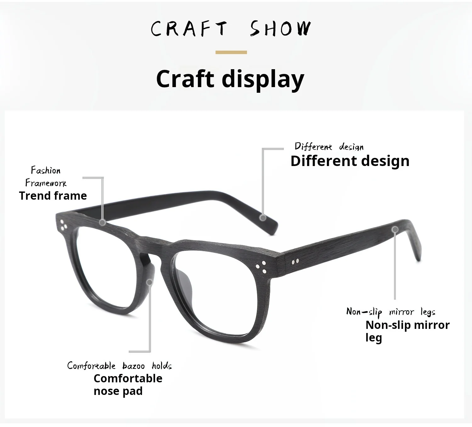 MOMOJA Retro-Herrenbrille, quadratischer Rahmen, Acetat, blau, blockierend, Holzmaserung, Stil, optische Brille, kleine Größe (137 mm), Damen 8182 – Detail 3