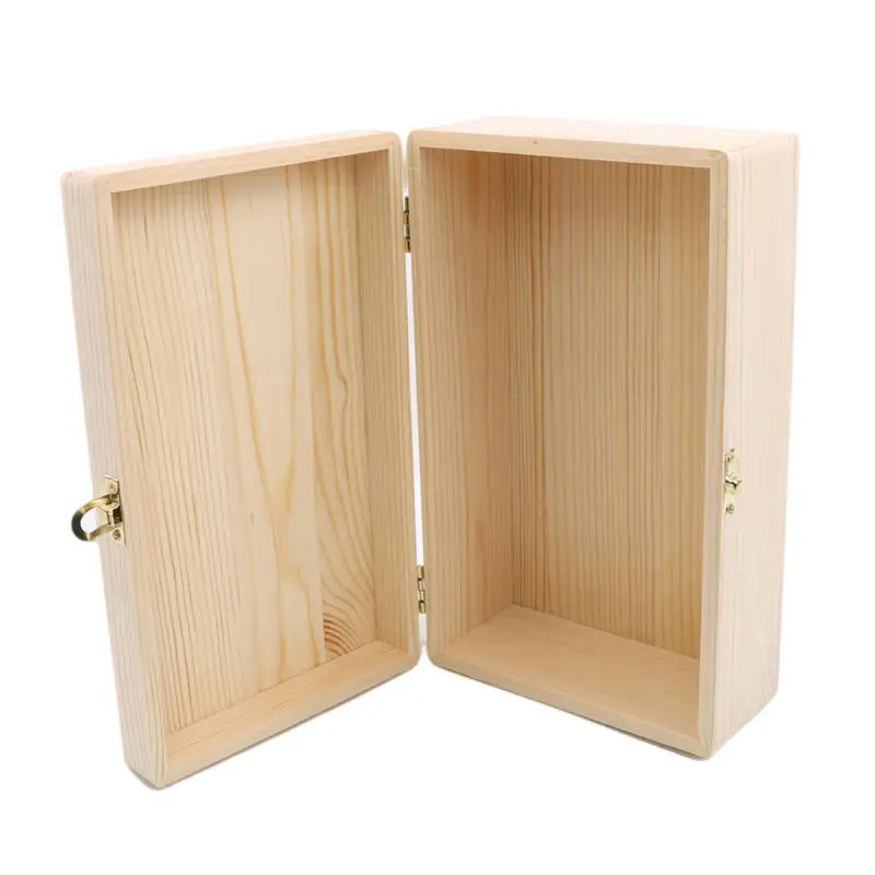 Description Picture 4 of itemRectangular Wooden Storage Box Buckle Hinged Boxes Wooden Gift Box Gift Packing Jewelry Case Box Home Sundries Storage Box