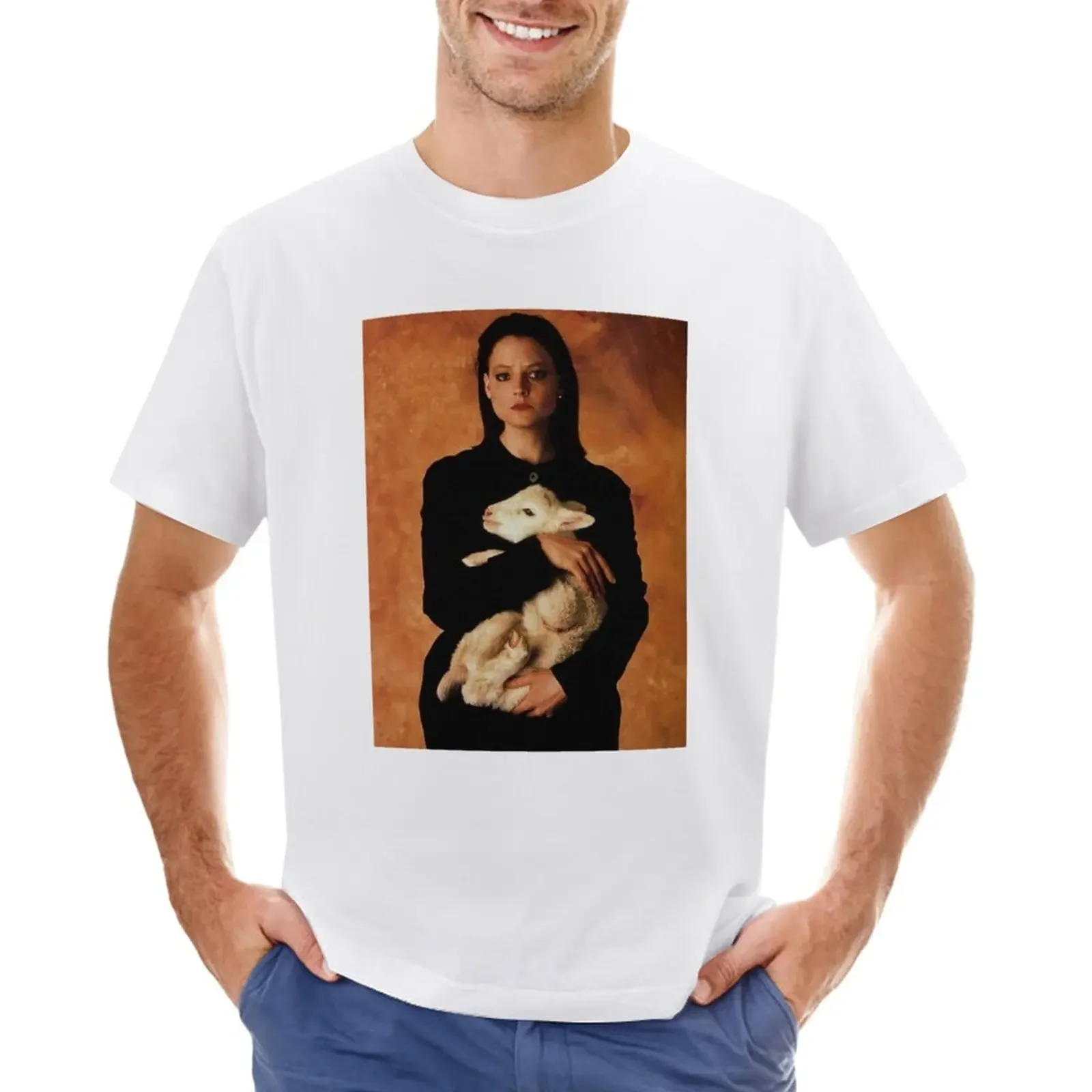 

Футболка спортивная Clarice с изображением ягненка, большие размеры, летние топы, мужские футболки