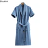104623-28c5d4.jpg Nouvelles Robes de Chambre en Gaze de Coton Pur pour Couples Été – Peignoirs Fins à Manches Courtes, Robes de Nuit, Tenues d'Intérieur, Couleur Unie, Peignoirs d'Hôtel
