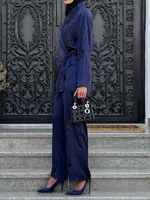 KONDALA Vintage Chic Casual Women Suit V Neck Pockets Blazer Straight Loose Pants New Fashion 2024 Autumn Office Lady Set - Image 3
