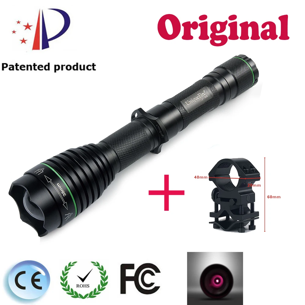 Uniquefire 1508 Zoom T38 Ir 850nm Infrared 3modes Flashlight Used With