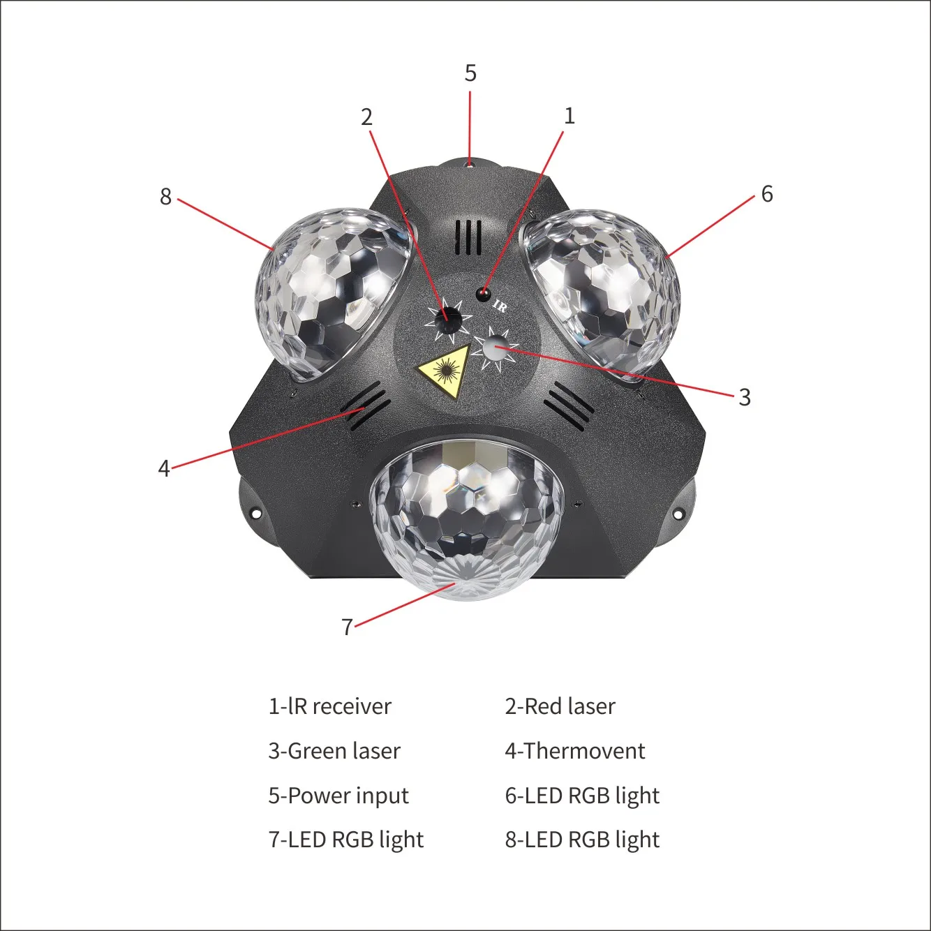 Disco Ball Light 5-in-1 Laser Projector Party Light DJ Stage Strobe Lighting for Christmas Wedding Home Club Decor Disco Light Led Stage Light Mini Led Stage Light