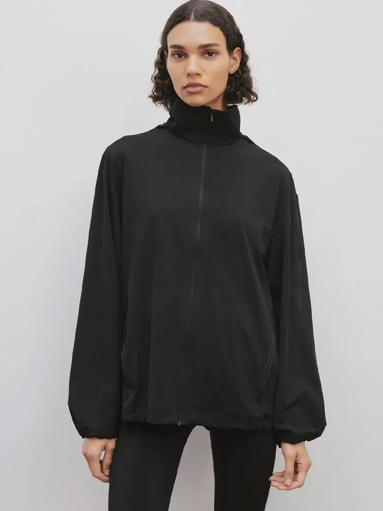 

Brand TR 2024 Autumn and Winter Long Sleeve Zipper Jacket Sweatshirt Adjustable Elastic Sleeves Hooded Jacket for Women