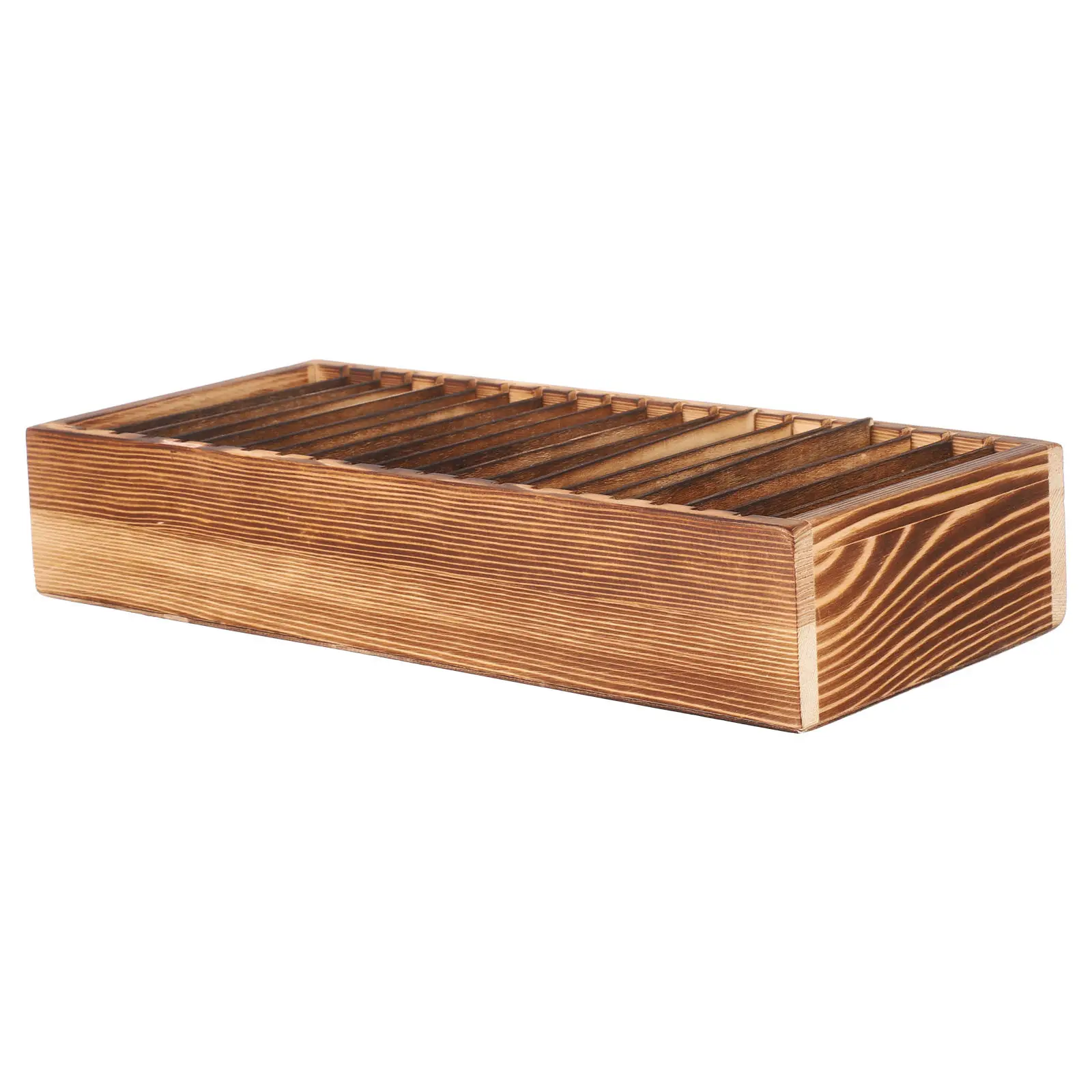 원목 명함 정리함 데스크탑 카드 홀더, 분리형 칸막이 포함, 사무실/가정/소매점용, 미니멀리스트 디자인