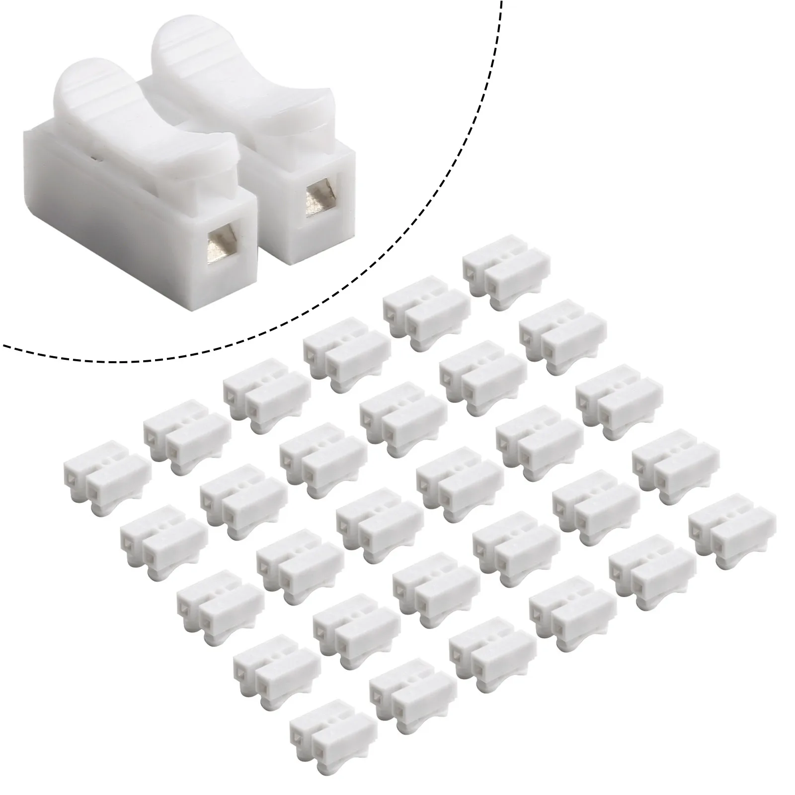 

30Pcs CH2 Spring Quick Wire Connector Terminal Block Reliable Connection for LED Strip Light Easy and Fast Installation