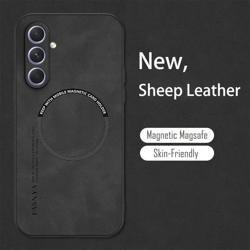 Luxurious Sheepskin Magnetic Leather Phone Case