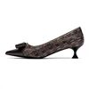 High-Heeled Shoes Elegant Fashion Female Commuting Low Heeled Shoes British Style Patchwork Design Lady Pointed Shoes 6
