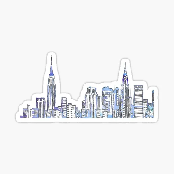 

Nyc Skyline 5PCS Stickers for Cute Print Background Living Room Car Wall Water Bottles Funny Room Laptop Bumper Cartoon Anime