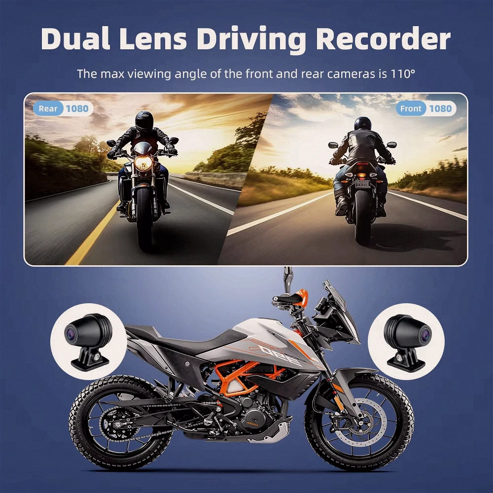 4G 오토바이용 대시캠, 6인치 대형 화면, IP67 방수, HD 비디오 녹화, 실시간 GPS 추적 기능 탑재