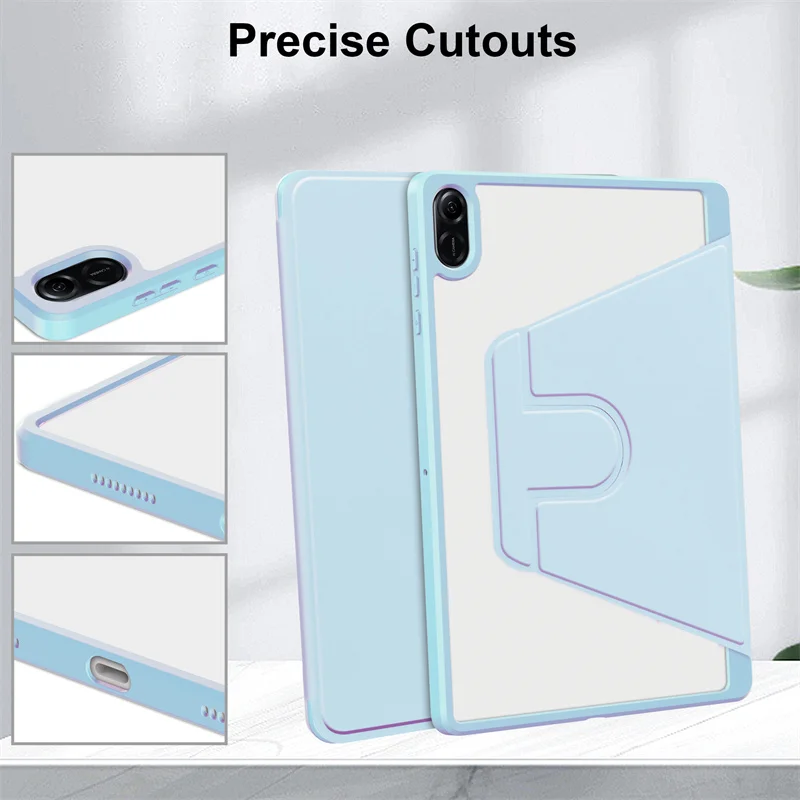 Enhanced Rotating Stand Case with Acrylic Back and Pencil Holder