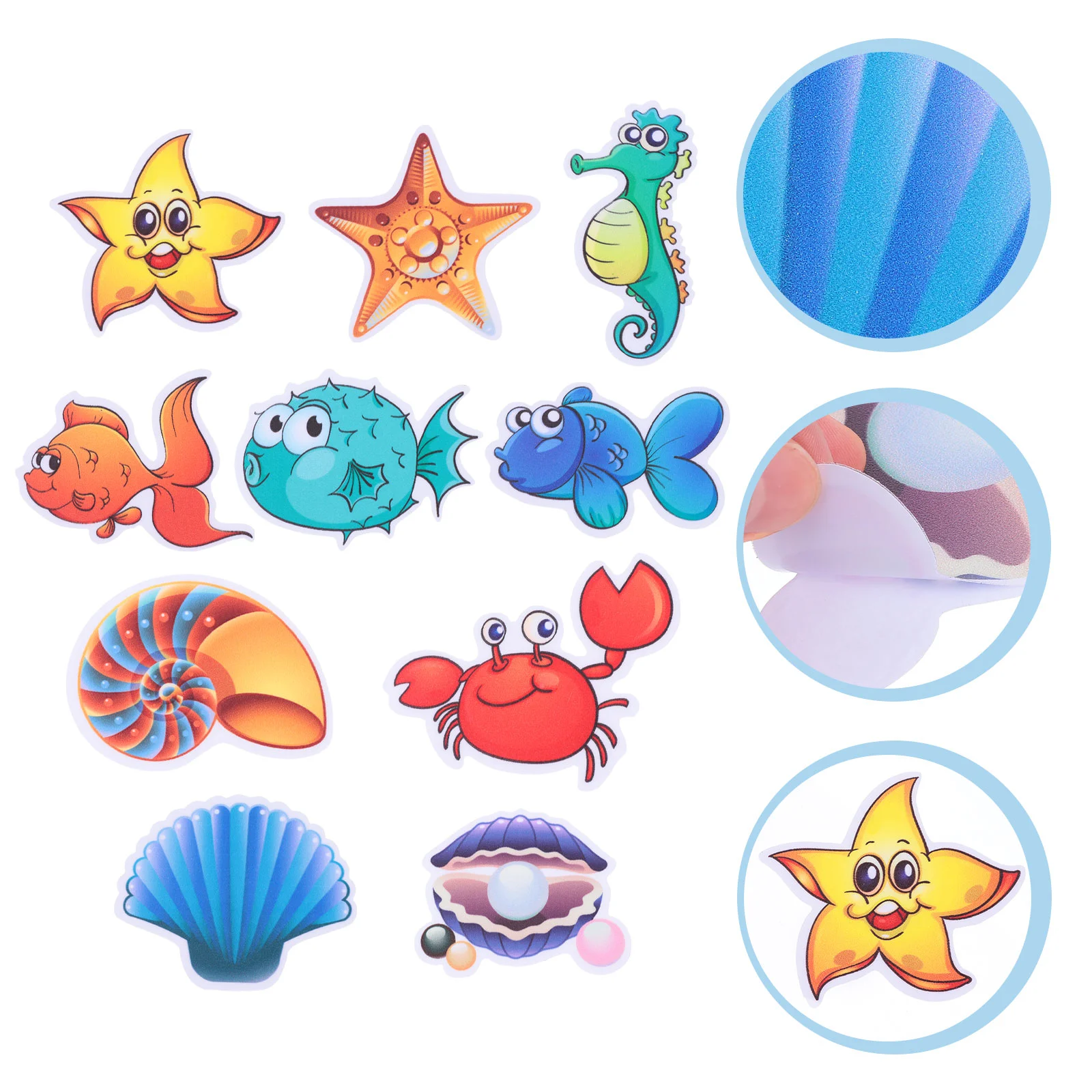 

Non-slip Bathtub Stickers Fish Decals Ocean Waterproof Wall Nonslip Slippage Bathroom Baby