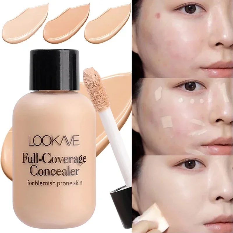 Concealer Foundation Cream Waterproof Liquid Concealer Foundation Cream Lasting Full Coverage Acne Spot Dark Circles Concealer Cream Face Makeup Cosmetic