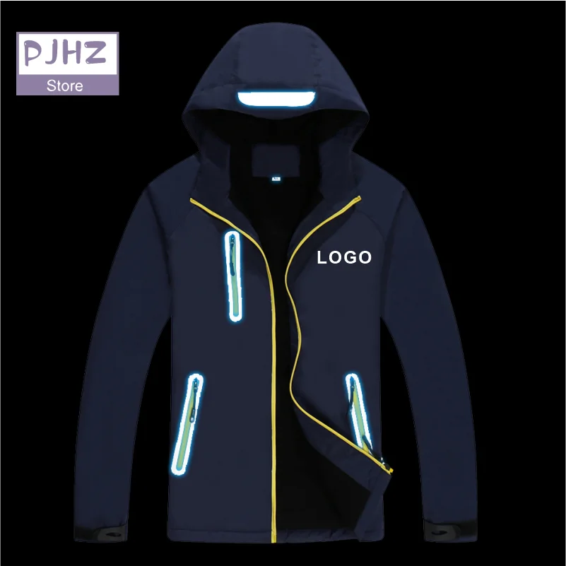 Outdoor Hiking Windproof Waterproof Reflective Jackets Hooded Climbing Trekking Skiing Windbreaker Coats Print Embroidery waterproof windbreaker jacket,outdoor jackets