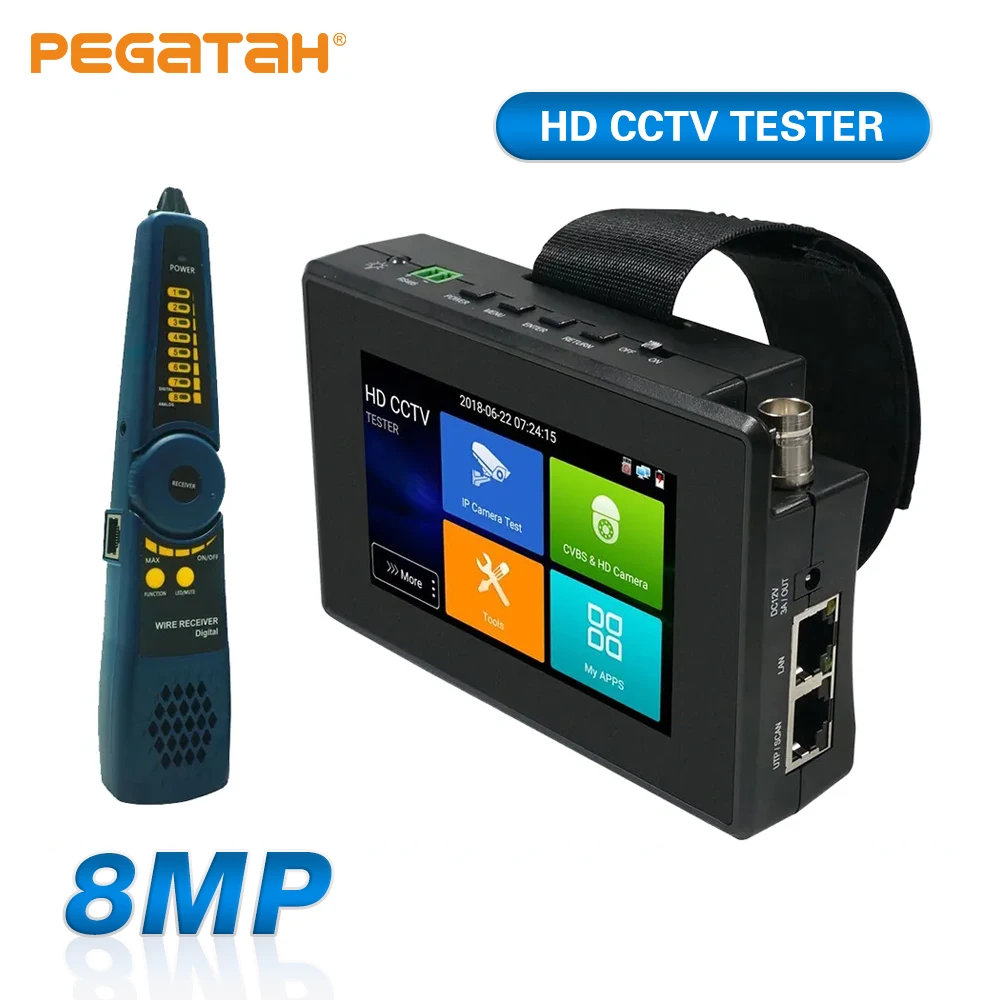 Pegatah Cctv Tester Telecamera Ip Ahd Mini Monitor 4K Hdmi Vga Ipc Tester Cctv Poe Monitor Portatile Cftv Test Cavo Telecamera