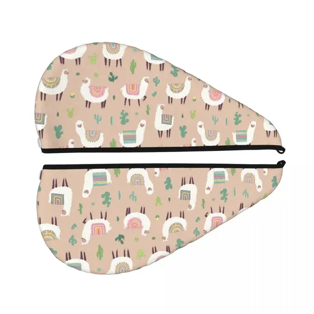 Lány Hajszárító Kalap Aranyos Láma És Kaktusz Hajú Törölköző Sapka Fürdőfürdő Mikroszálú Felszívódási Turbán - Image 3