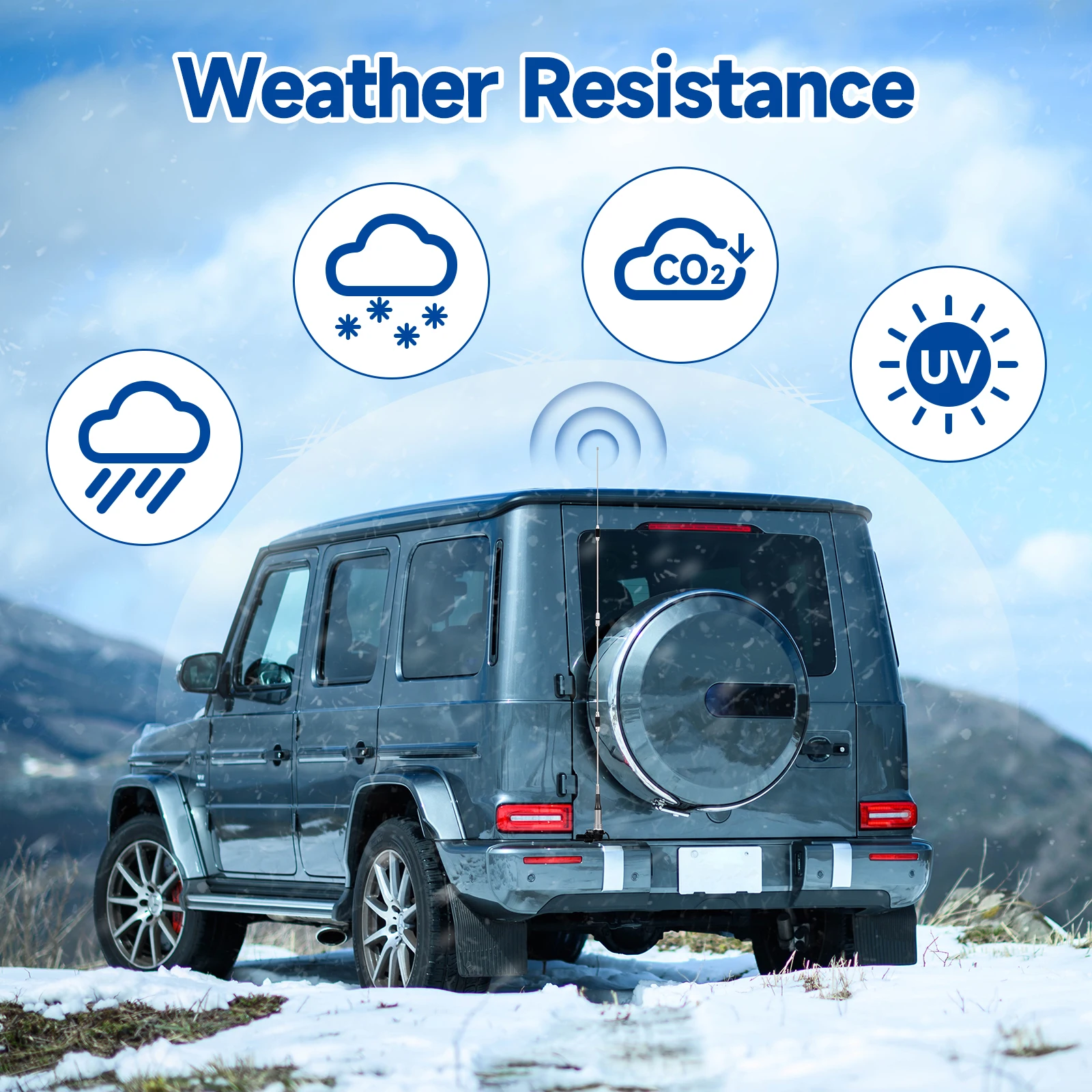 Superbat VHF UHF Dual Band 144-430MHz Lip Mount Anti-Rust 62inch Mobile Ham Radio Antenna PL259 Male 16.5Ft RG58 for Vehicle Car