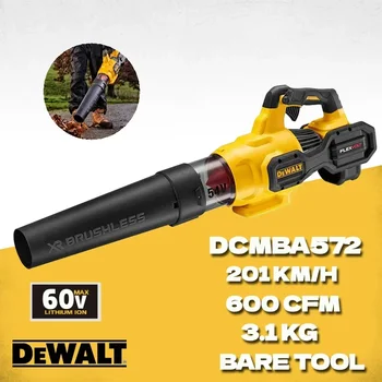 DEWALT 브러시리스 핸드헬드 축 송풍기, 무선 낙엽 송풍기, 본체 전용 공기 송풍기, 진공 청소기, 전동 공구, DCMBA572, XR, 60V