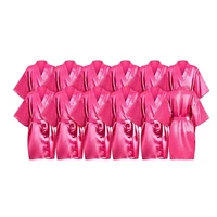 Bridesmaids Robes for Women Silk Satin Kimono Short Robe Bulk Bridal Party Getting Ready Outfits Wedding Sleepwear