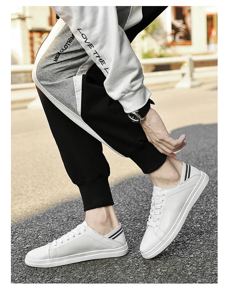 Frühling Sommer Weiß Echtes Leder männer Schuhe männer Casual Aufzug Schuhe Mode Höhe Erhöhen Turnschuhe für Männer Hohe schuhe – Detail 17
