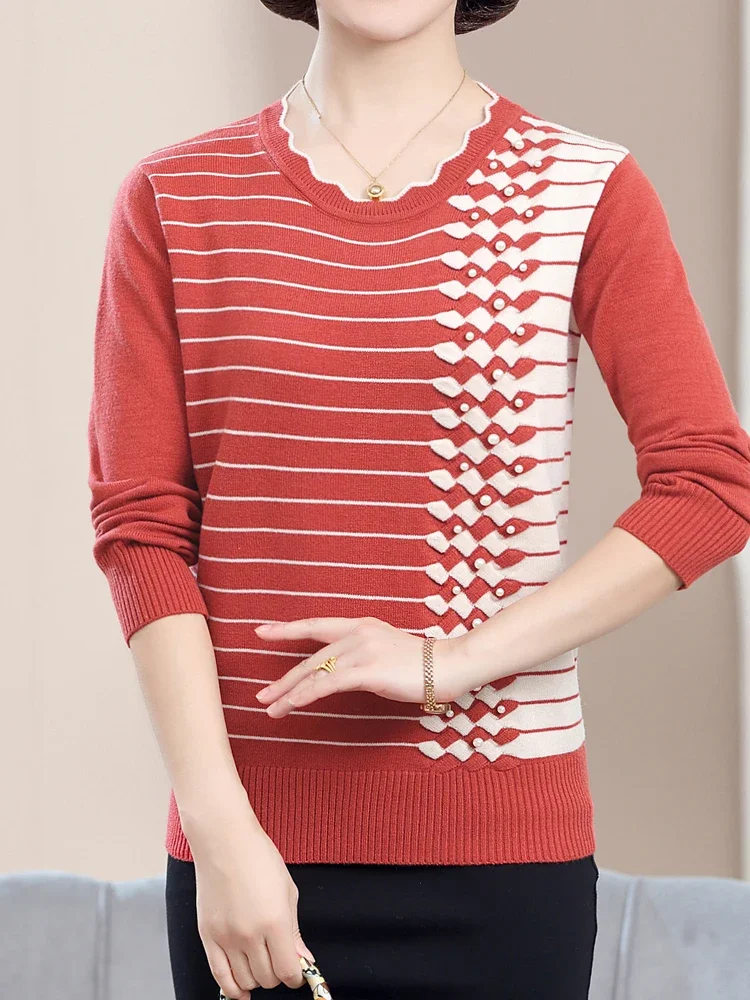 

Stripe Sweater Women Autumn Spring Korean Fashion Pullover Femme Women Clothing Causal Sweaters