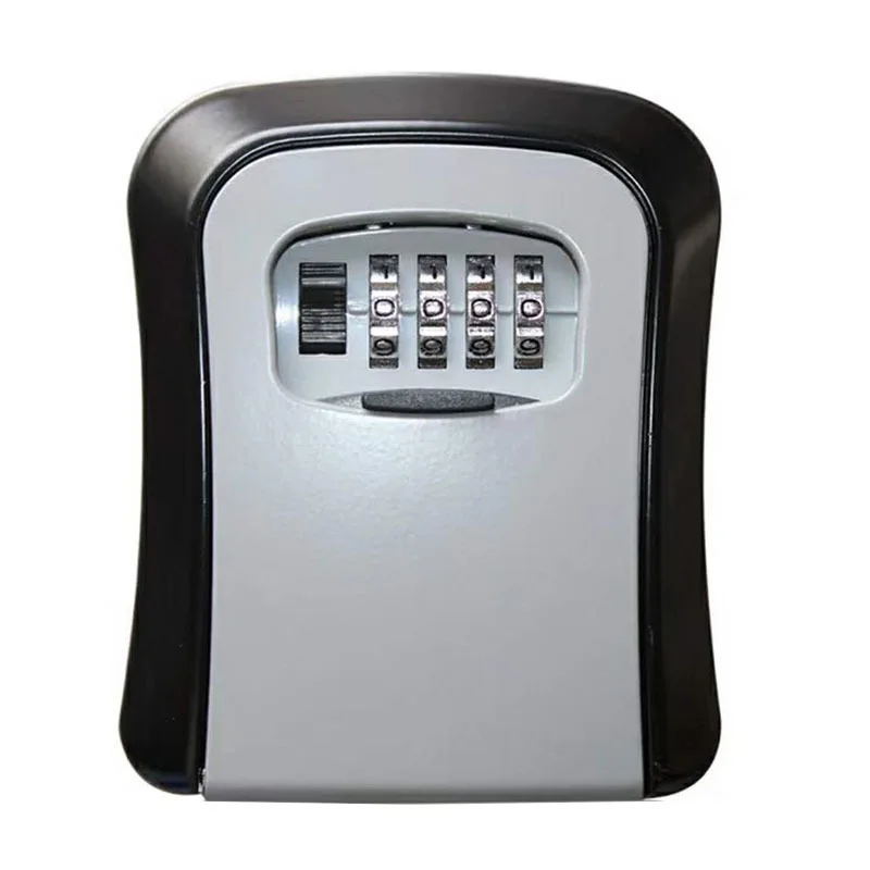Secure Wall Mount Key Lock Box with 4-Digit Code - Home and Office Key Safe Storage Organizer