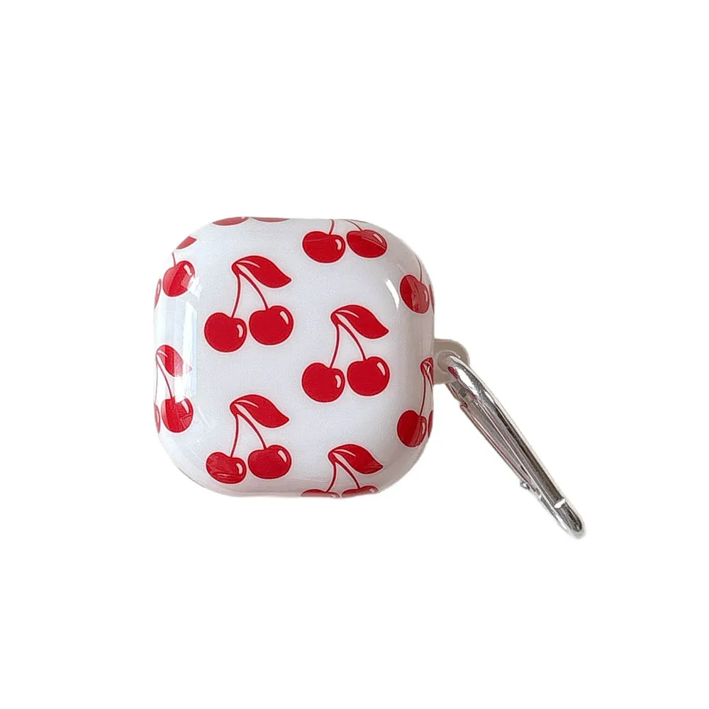 Fruit Cherry Lips Soft Cover Case with Hook for Wireless Bluetooth Earphones