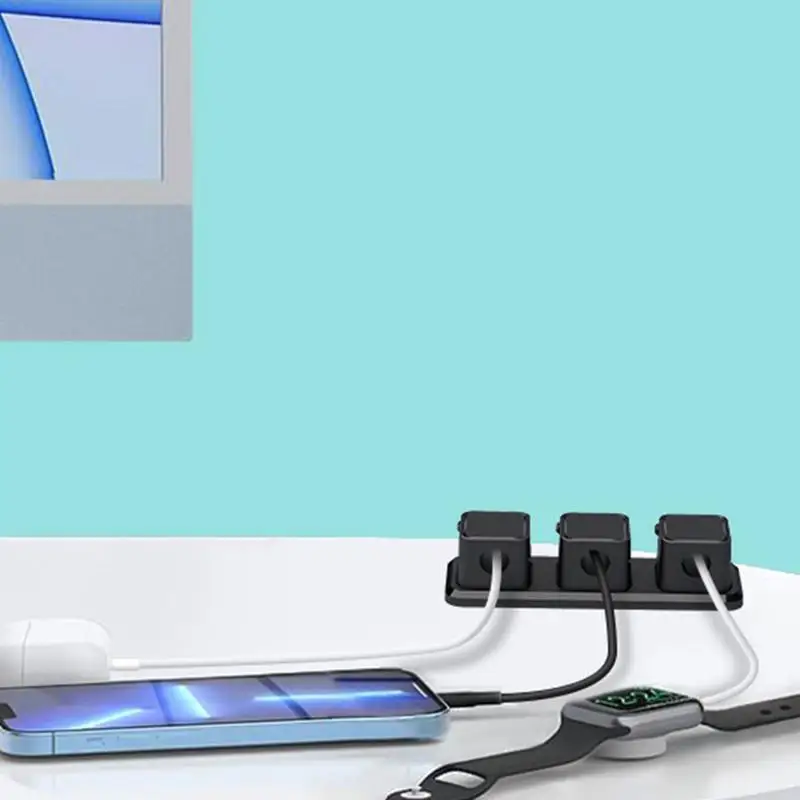 Magnetic Cable Clip Adhesive Desk Wire Management Organizer Adhesive Under Desk USB Cable Management for Car Home Desktop Wall