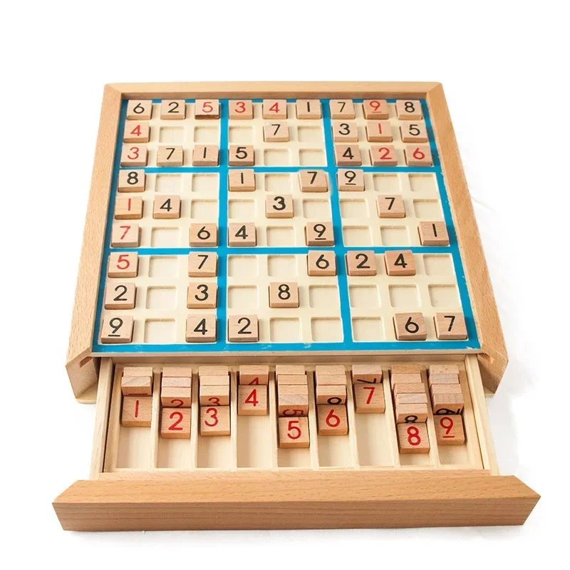 

Деревянные развивающие цифры Sudoku для обучения по методике Монтессори, Логические игры, латинские квадратные математические головоломки, цифры, игры, игрушки