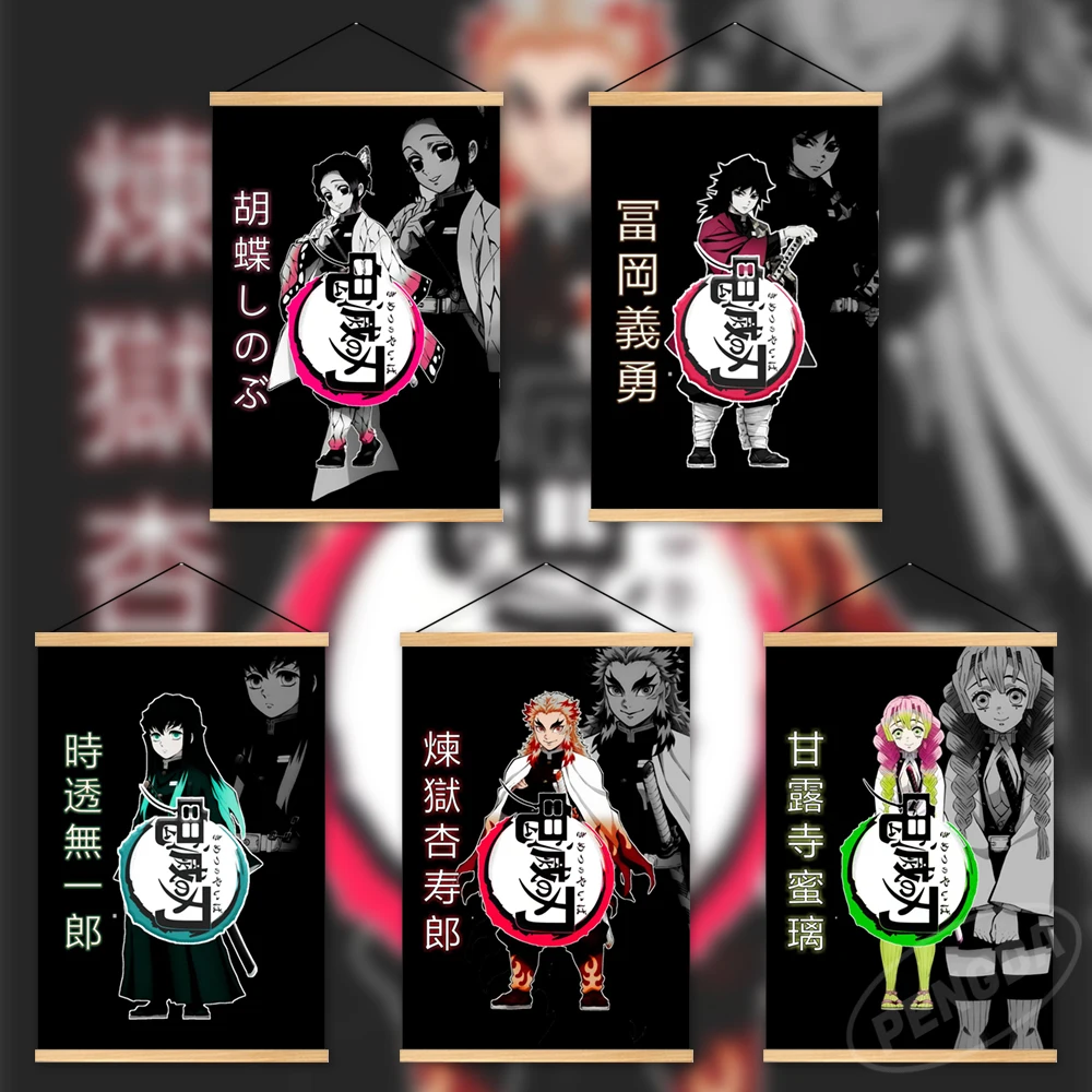 

Wall Artwork Demon Slayer Canvas Anime Pictures Kochou Shinobu Poster Wooden Hanging Painting Print Home Decoration Living Room