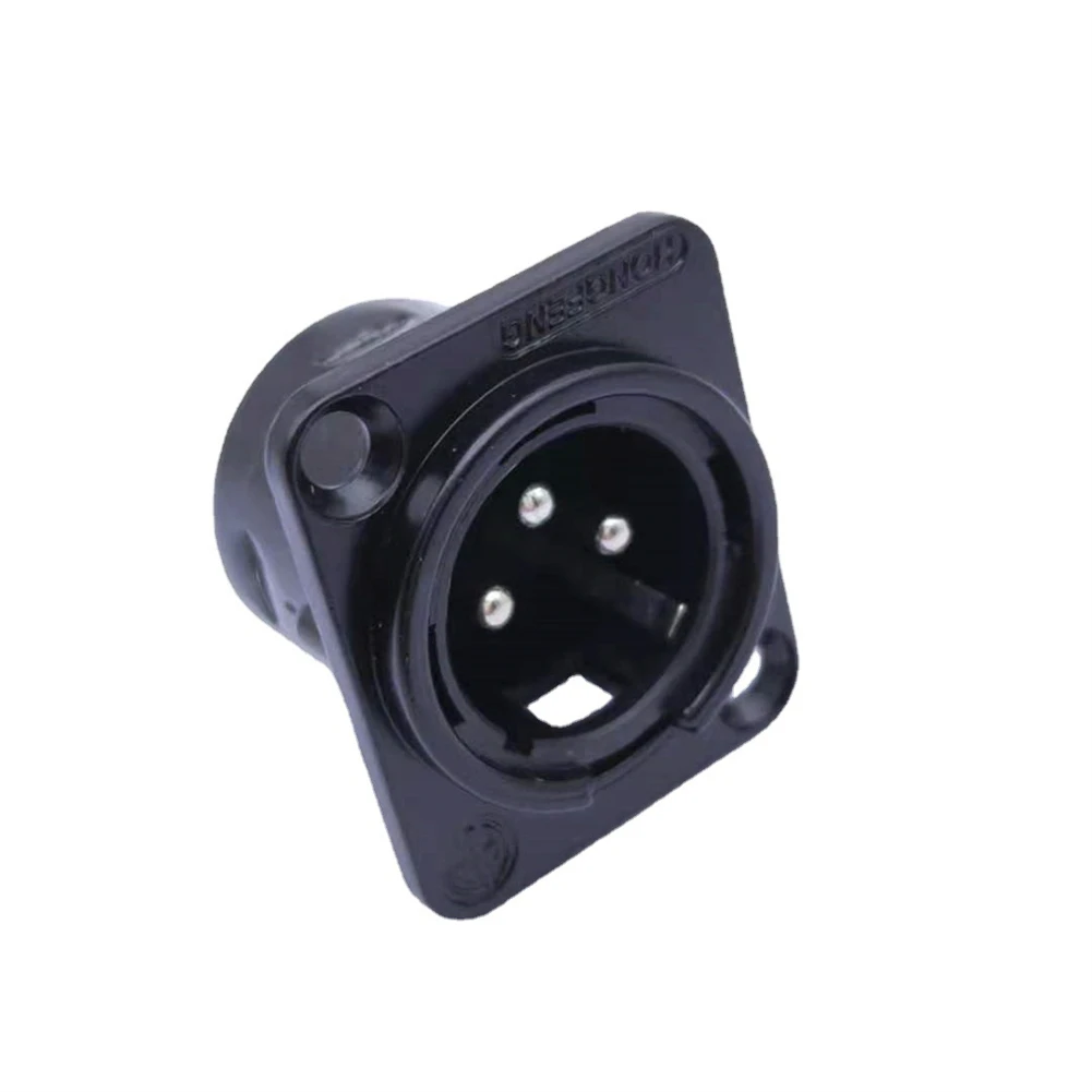 

Convenient 3Pin XLR Socket Male Female Panel Mount Connectors For Patch Bay And Snake Cable Black Color Plastic Material