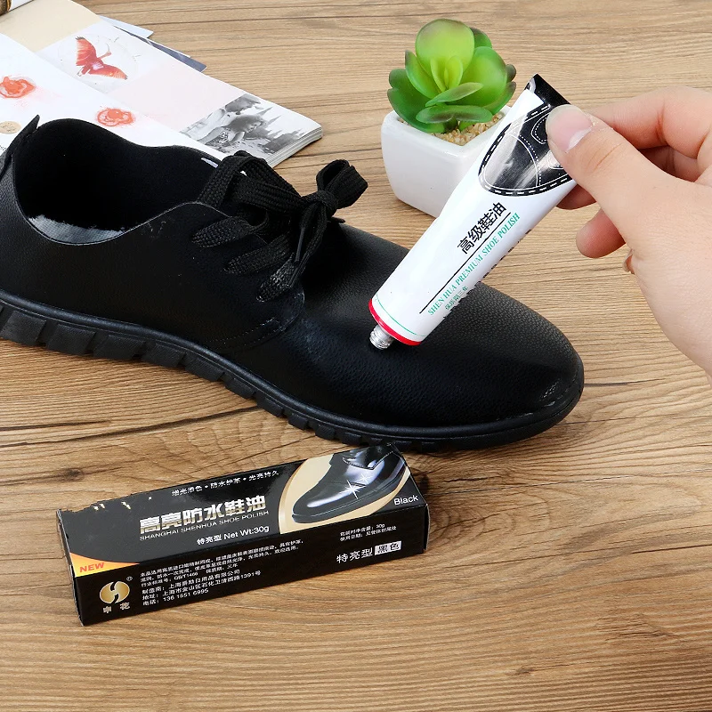 Shoe Cleaning Kit Waterproof Shoe Polish Leather Maintenance Oil Polisher Cleaning Tool for Artifact Refurbished Changing Care White Brown Black